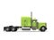 Green 18 wheeler truck - no trailer - side view