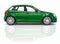Green 3D Hatchback Car Illustration Isolated