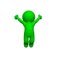 Green 3D People - Cheer - on white background