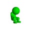 Green 3D People - Depress - on white background