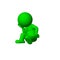 Green 3D People - Think - on white background