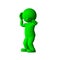 Green 3D People - Think - on white background