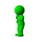 Green 3D People - Think - on white background