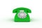 Green 3d phone on white background