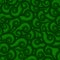 Green abstract background with waves, spirals and swirls. Dark backdrop like fairytale tree