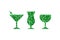 Green abstract cocktail icons