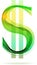 Green abstract Dollar sign