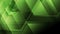 Green abstract tech motion background with glossy polygons