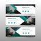 Green abstract triangle corporate business banner template, horizontal advertising business banner layout template flat design set