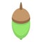 Green acorn icon, isometric style