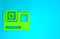 Green Action extreme camera icon isolated on blue background. Video camera equipment for filming extreme sports