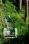 Green adirondack chairs in the long grass