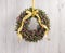 Green advents wreath with autumn decoration