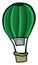 Green aerostat, illustration, vector