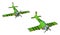 Green aircraft, illustration, vector