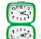 Green alarm clock