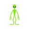 Green alien . UFO on white background. Space invader. ma