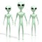 Green aliens, extraterrestrials - 3D rendering