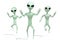 Green aliens, extraterrestrials - 3D rendering