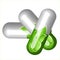 Green alternative medication pills