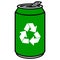 Green Aluminum Can with a Recycle Symbol