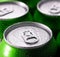 Green aluminum cans