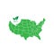Green America with environmental mark.