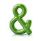 Green ampersand symbol 3d illustration