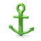 Green anchor icon 3d illustration