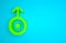 Green Ancient astrological symbol of Uranus icon isolated on blue background. Astrology planet. Zodiac and astrology