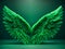 Green Angel Wings Backdrop Beautiful Photography Template Design - ai generated