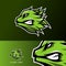 Green angry lizard head mascot sport esport logo template