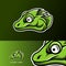 Green angry lizard head mascot sport gaming esport logo template for squad team club