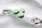 green antidepressant pills on blister packaging