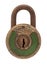 Green antique padlock