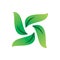 Green anture leaf spin logo design