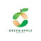 Green apple balance color shape logo design