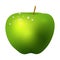 Green apple fruit realistic 3d healthy vegetarian sweet ripe vector illustration.