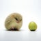 Green Apple And Hedgehog: A Playful And Artistic Composition