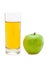 Green apple with juice