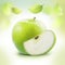 Green Apple and leafe with clipping path