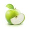 Green Apple and leafe isolated with clipping path