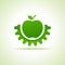 Green apple make gear shape, business technology symbol