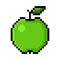 Green apple pixel art on white background