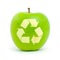 Green apple with a recycle symbol