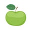 Green apple simple cartoon style vector