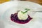 Green apple sorbet with wild cherries jam