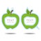 Green apple speech bubble and price tag