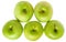 Green apple stack top view isolated