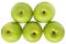 Green apple stack top view isolated